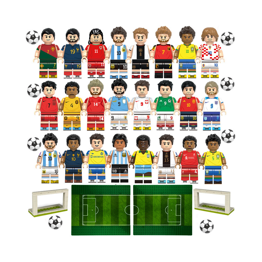 (Football Team B) Mini World Cup Football Player Building Block Set Minifigure Toy