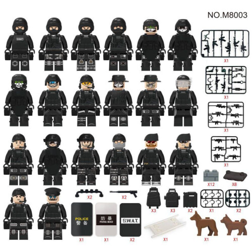 (SWAT M8003) Minifigur Leksak LEGO Byggstenar-set