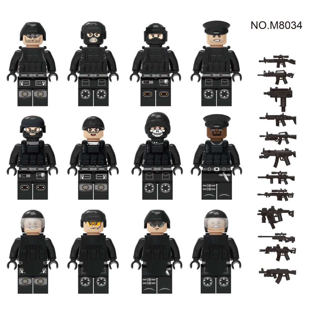 (SWAT M8034) Mini Figure Toy Minifigure Fit Lego Building Block Set Toy