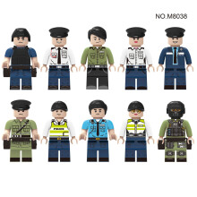(Police M8038) Mini Figure Toy Minifigure Fit Lego Building Block Set Toy