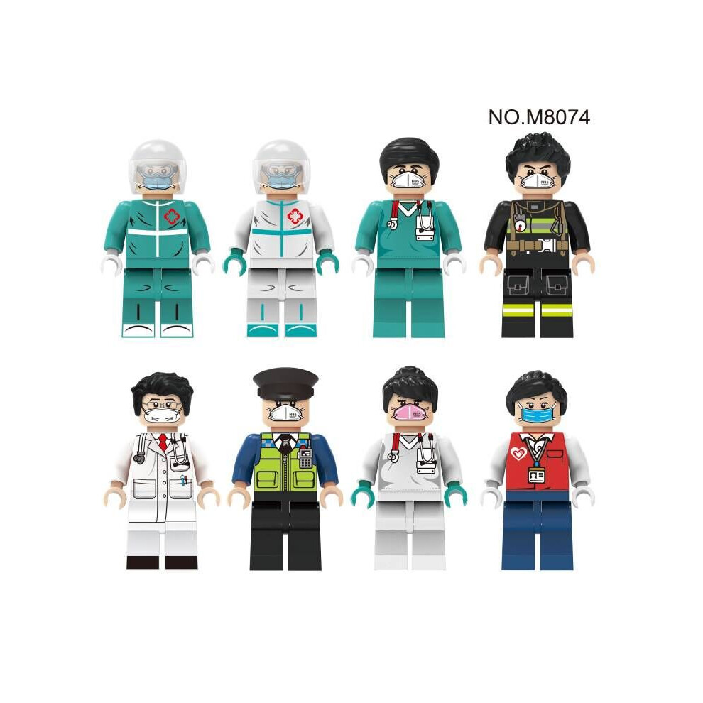 (Medical Staff M8074) Mini Figure Toy Minifigure Fit Lego Building Block Set Toy