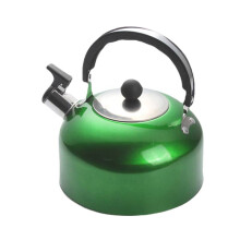 (Green) 3l Whistling Kettle Tea Stove Gas Camping Stainless Steel Teapot Water Kettle