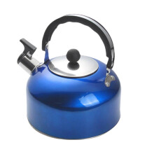 (Blue) 3l Whistling Kettle Tea Stove Gas Camping Stainless Steel Teapot Water Kettle
