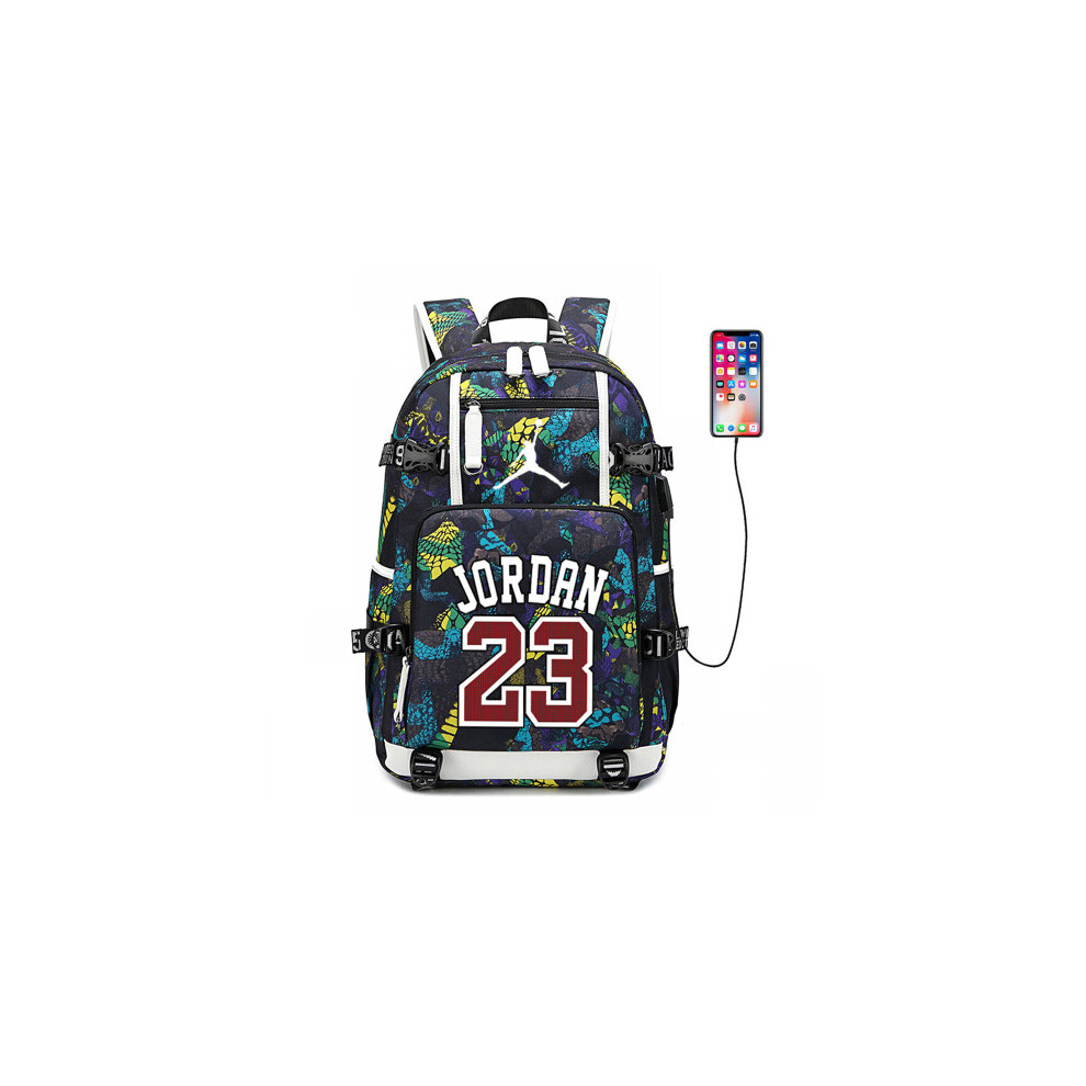 Goplushtoy (Yellow) Basketball Player Jordan Logo Backpack Daypack Usb Taptop Ruckpack Kid Student School Bag Bookbag Travel Sports Bag Knapsack Yellow