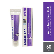GALDERMA Benzac AC 5% Benzoyl Peroxide Gel 60g | Acne Treatment Gel | Kill Pimple Acne Bacteria | Remove Blackheads, Whiteheads & Unclog Pores