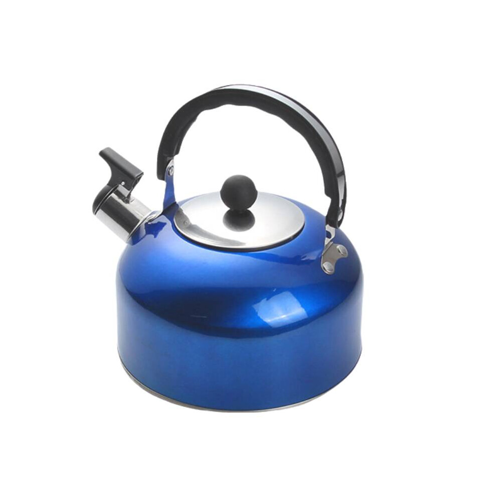 (Blue) Kettle Whistling 3l Tea Stove Gas Camping Stainless Steel Teapot Water Kettle