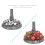 Grey Pedestal Bird Bath Feeder Planter With Solar Light Garden Table 2