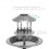 Grey Pedestal Bird Bath Feeder Planter With Solar Light Garden Table 3