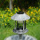 Grey Pedestal Bird Bath Feeder Planter With Solar Light Garden Table 4