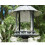 Grey Pedestal Bird Bath Feeder Planter With Solar Light Garden Table 6