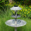 Grey Pedestal Bird Bath Feeder Planter With Solar Light Garden Table 9