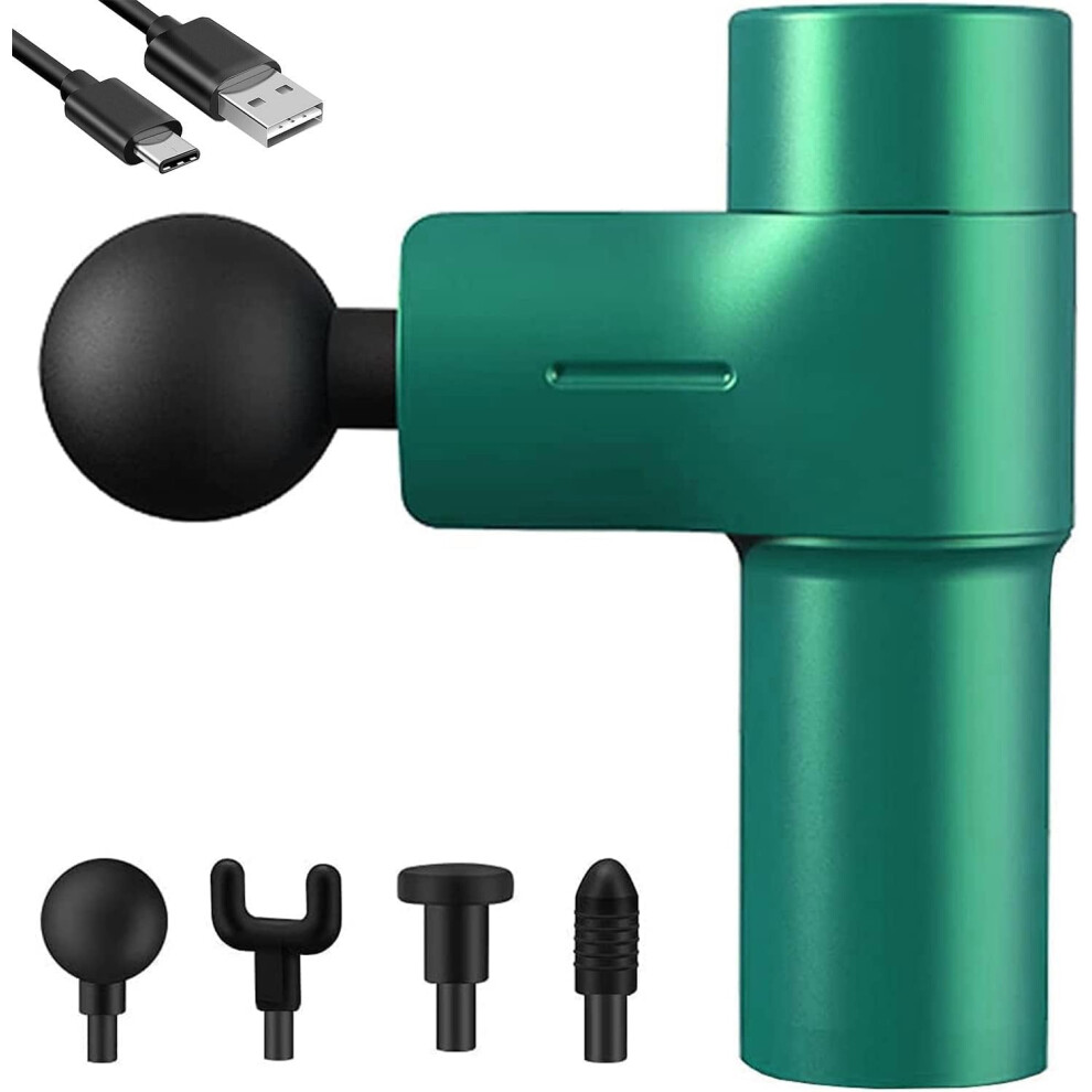 Nuonove Mini Massage Gun - Powerful Deep Tissue Massager Portable Electric Percussion Muscle Massager Compact Travel Fascia Handheld Massage Gun With 4 Massag