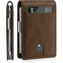 Slim Wallets for Men - Leather Money Clip Mens Wallet - RFID Blocking Front Pocket Bifold Wallet - Minimalist Credit Card Holder with Gift Box