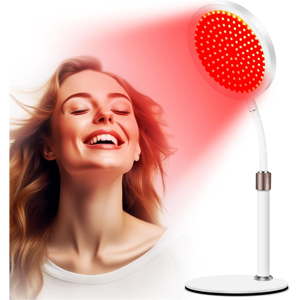 Red Light Therapy for Face and Neck with Base, Upgrated 3-in-1 Chip Designed Infrared Light Therapy Lamp, 100 LEDs 660nm?850nm Deep Red Light Therapy