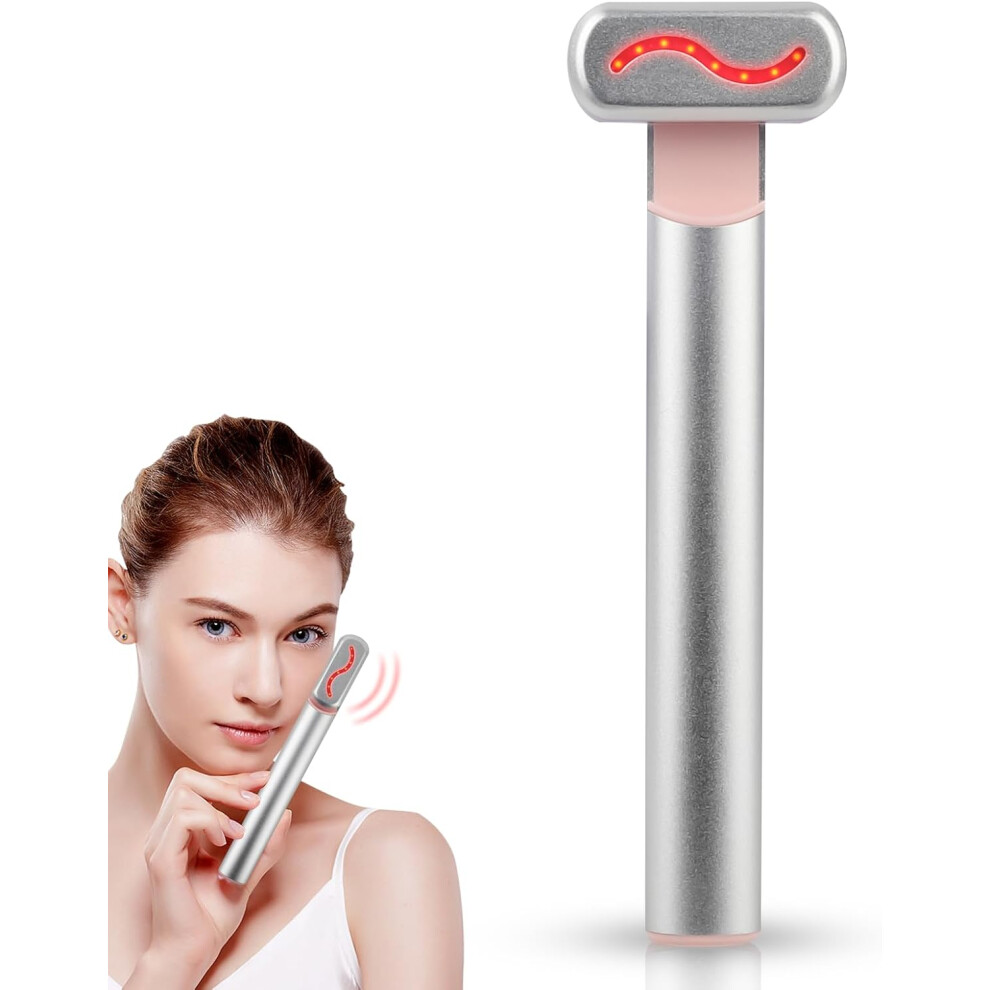 Nuonove Silver/Red 4-In-1 Facial Wand ((Red))