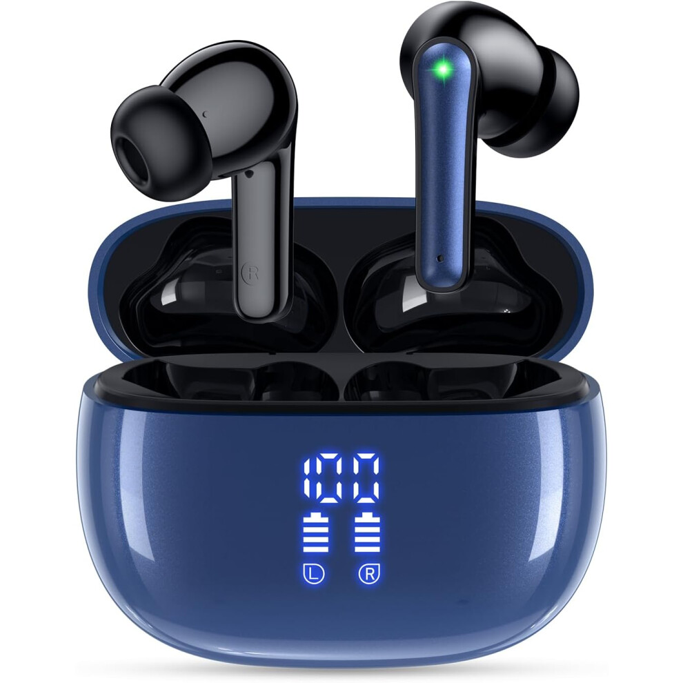 Wireless Earbuds Bluetooth Headphones, 40H Playtime Stereo IPX5 Waterproof Ear Buds, LED Power Display Cordless in-Ear Earphones with Microphone for i-image-OPC-PF7WNNK-NEW