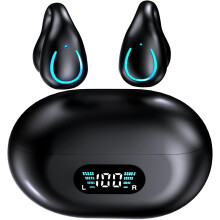 Wireless Earbuds Bluetooth 5.3 Headphones 50H Playback Deep Bass Stereo Ear Buds with LED Power Display Charging Case IPX7 Waterproof Earphones with M