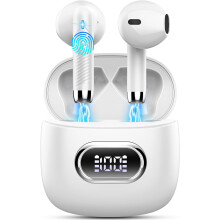 Wireless Earbud, Bluetooth Headphones 5.3 Stereo Bass 42H in-Ear Earphones 2024 Noise Cancelling Ear Buds 4 ENC Mic Call Bluetooth Earbud USB-C LED Di