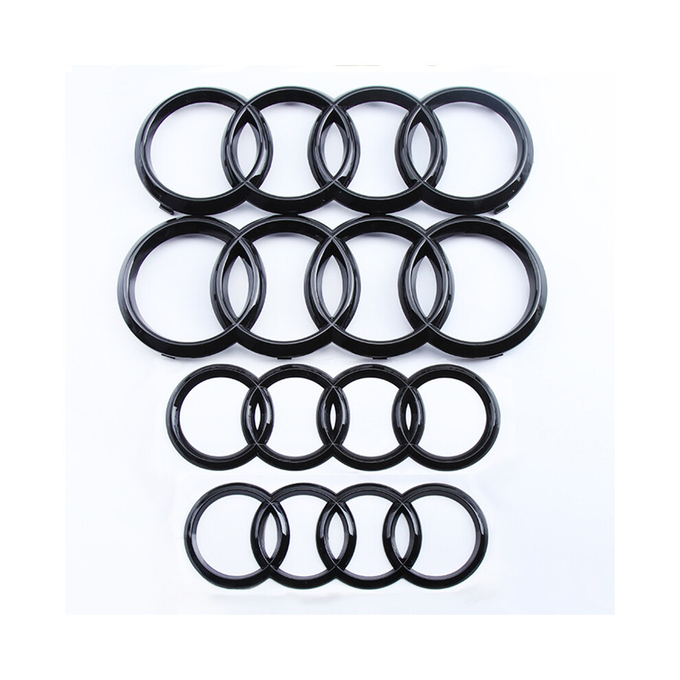 (Bright Rear Mark 216Mm) Applicable To Audi Four Ring Logo Black 8280510847742