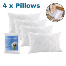 Quilted Pillows 4-Pack Soft Luxury Pattern Design Hotel Quality Pillow