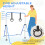 Homcom HOMCOM Adjustable Height Foldable Kids Gymnastics Bar, Blue 7