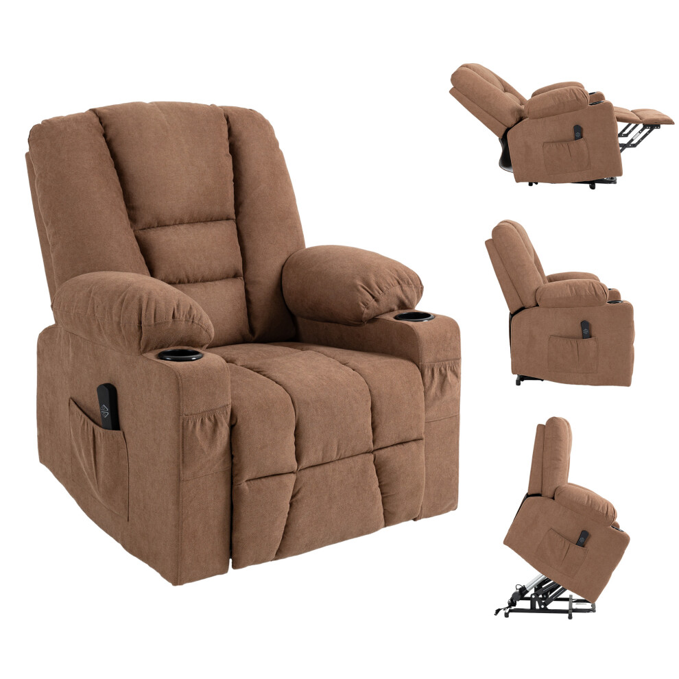 HOMCOM Riser And Recliner Chair w/ Remote, Lift Chair For Elderly, Brown