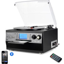 DIGITNOW Bluetooth Turntable Record Player | CD Cassette AM/FM Radio