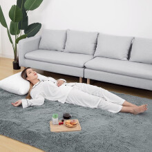 (Grey, 80 x 300 cm-Long Runner) Nonslip Shaggy Fluffy Rugs Bedroom Runner Doormats