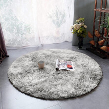 (Silver Tye Dye, 120 X 120 cm-Round Rug) Nonslip Shaggy Fluffy Rugs Bedroom Runner Doormats
