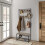 House of Home (Rustic Light Brown) Coat Rack Stand Shoe Storage Bench 9 Hooks Rustic 4