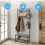 House of Home (Rustic Light Brown) Coat Rack Stand Shoe Storage Bench 9 Hooks Rustic 8