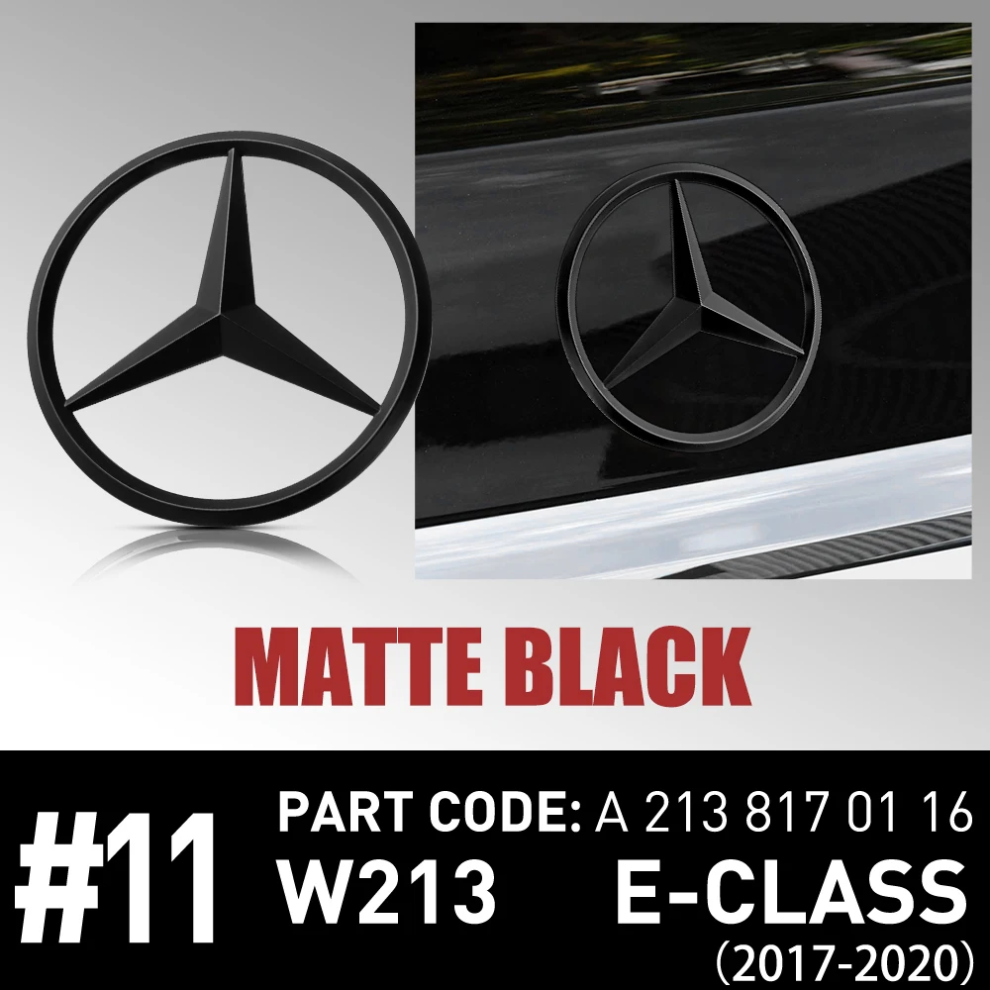 (Matte black-W213) Car ABS 3D Logo Rear Trunk Badge Decoration Sticker For Mercedes Benz AMG E-Class W212 2010-2016 W213 E Class 2017-2020 ï»¿