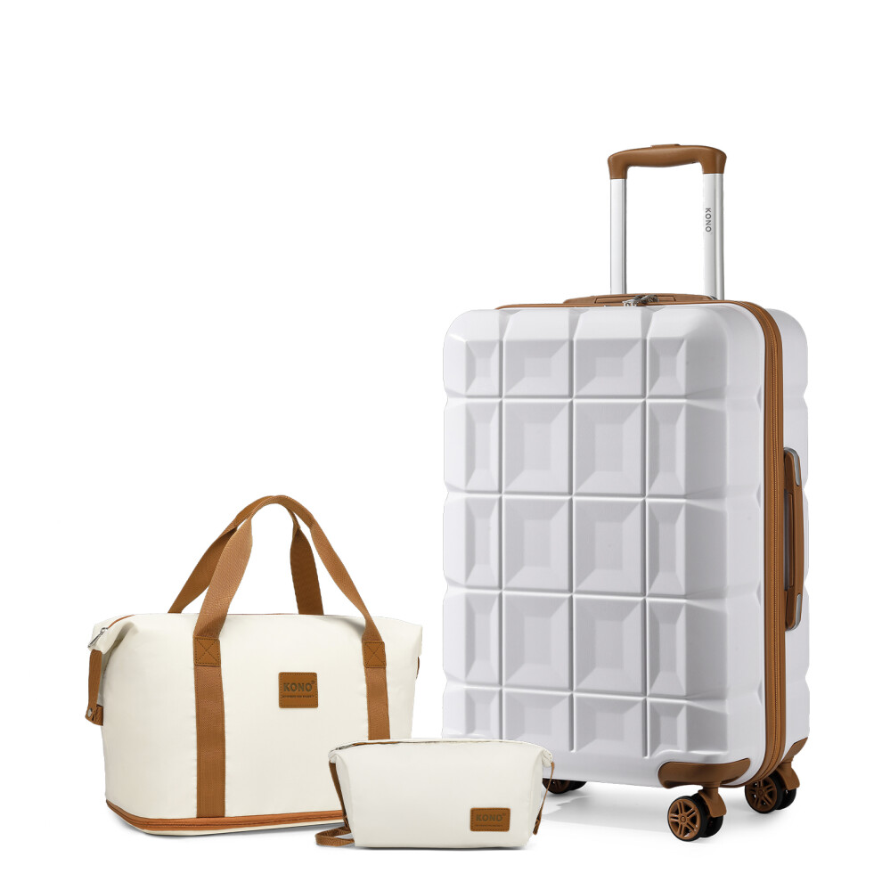 (24 inch + Travel Bag Set) KONO 2 or 6 Pcs TSA Lock ABS Hard Shell Luggage and Travel Bag Set-image-OPC-PF85TR7-NEW