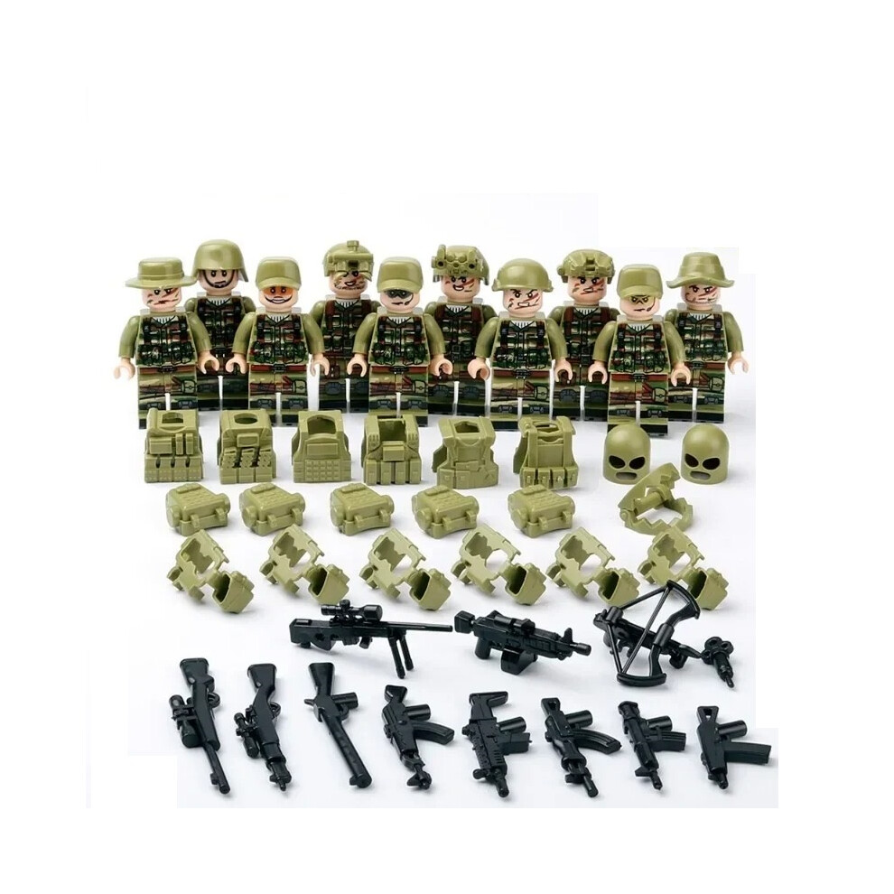 Military special forces SWAT gangster soldier weapons minifigure building blocks