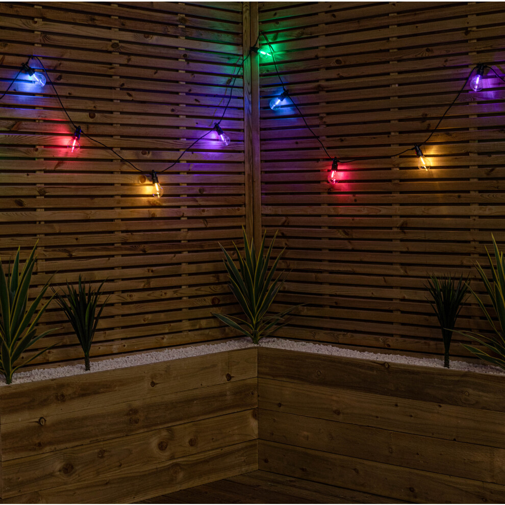 Set of 20 Indoor Outdoor Connectable Festoon Lights with Multi-Coloured LEDs