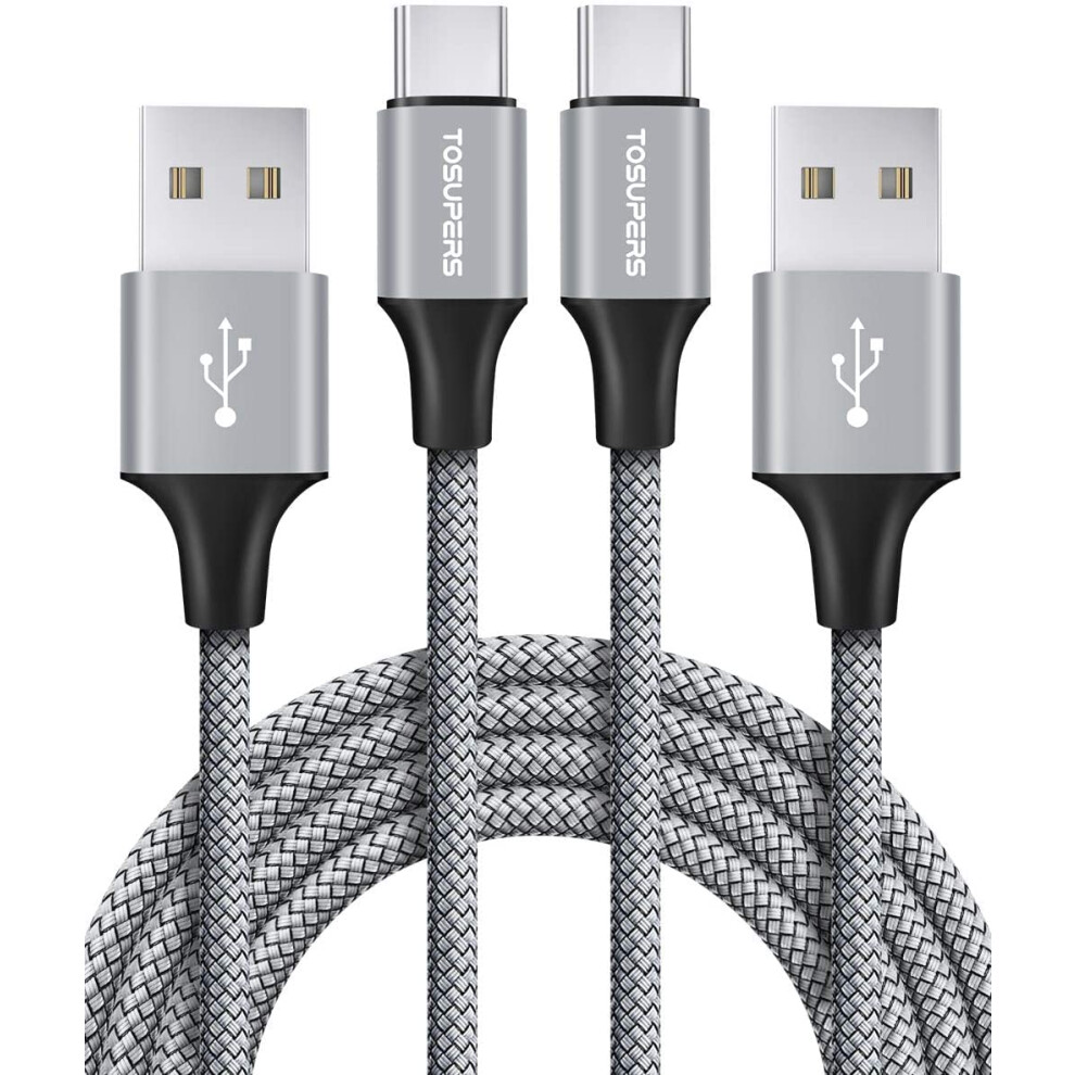 USB C Cable [3ft, 2-Pack], 3A Fast Charging USB A to Type C Charger Cable Nylon Braided for Samsung Galaxy A10e A03s A13 A32 A50 A51 A52 A53 A71, S22