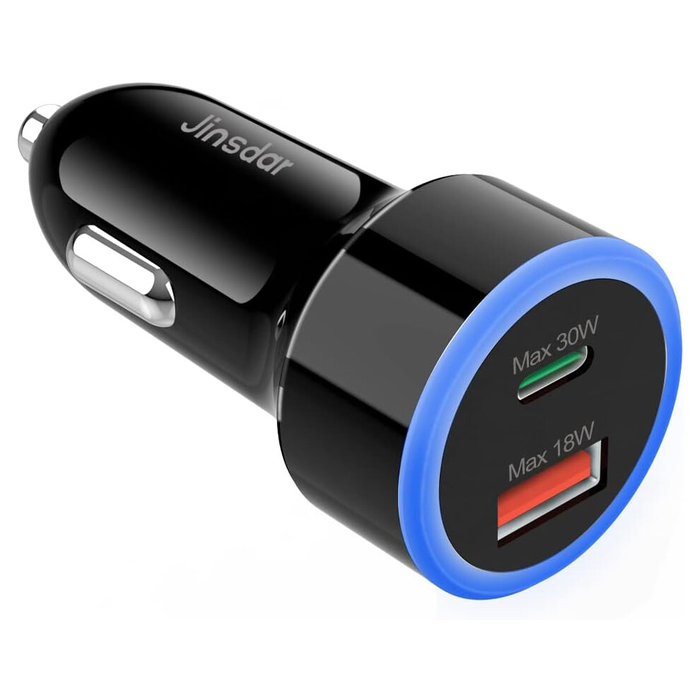 Usb C Car Charger, 48W Type C Car Phone Charger Adapter Cigarette Lighter Super Fast Charging Pd 3.0 Qc Dual Port Cargador For Iphone 15/14/13, Samsun 6223682515257