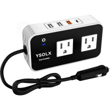 200W Car Power Inverter, DC 12V to 110V AC Converter, Fast Car Charger Adapter with 18W Quick Charge/ 20W USB-C/ 4.8A Dual USB/Dual 110V AC Outlet, Ca