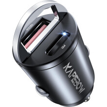 USB C Car Charger, [Small, Flush Fit, Metal] Car Charger Adapter with 30W PD +30W QC3.0 Fast Charging Port for iPhone 14/13/12/11 Pro Max Mini X Samsu