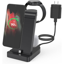 Charging Station for Multiple Devices, 3-in-1 Charger Station?25W Adapter Block for iPhone 15 Pro/15 Pro Max, Samsung S23/S22/S21/Z Fold 4, Galaxy Bud