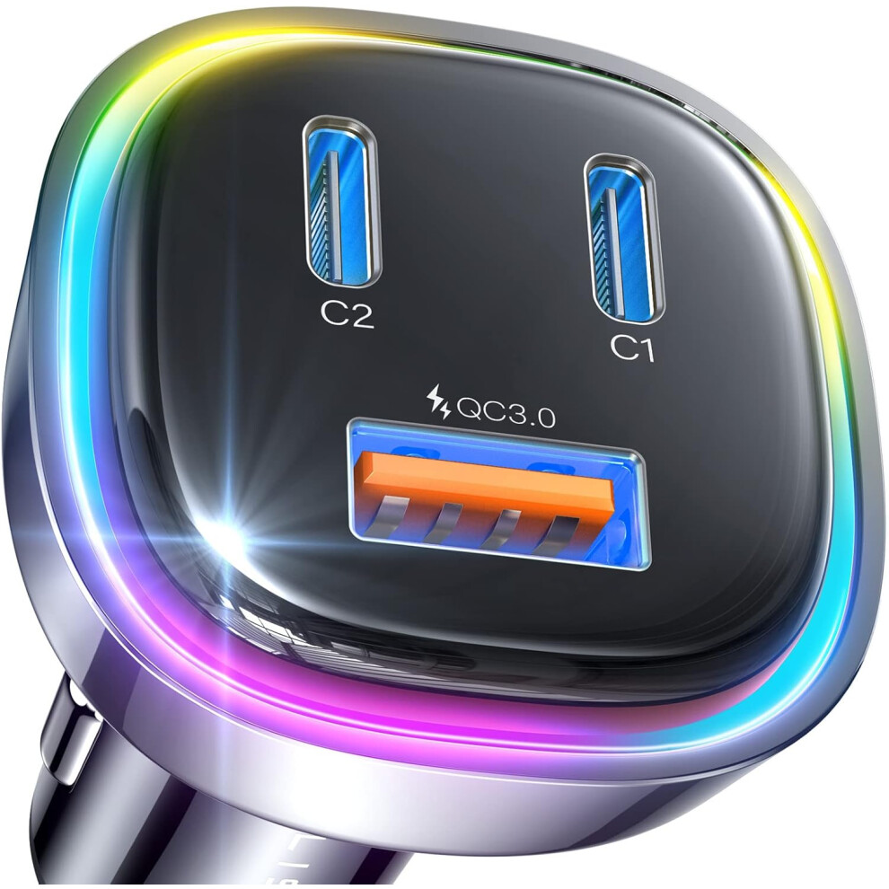 Car Charger Port, 66W Super Fast Charging [Pd 36W & Pd 30W & Qc30w] Colorful Type C Car Charger Compatible With Samsung Galaxy S23 Ultra/S22/S21, Ipho 6223682515929