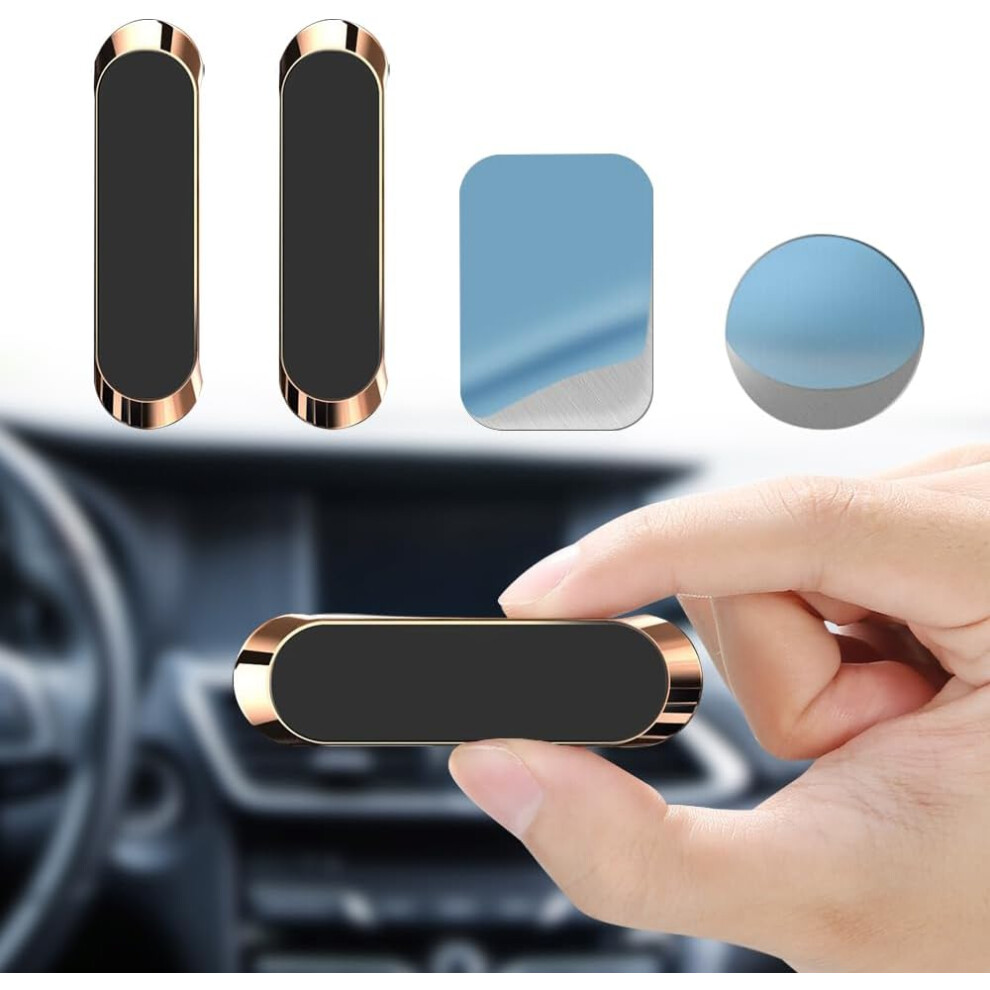 2Pcs Magnetic Phone Car Mount With Metal Plates, Car Phone Holder, Universal Mobile Phone Automobile Cradles For Dashboard Air Vent, Suitable For All 6223682513369