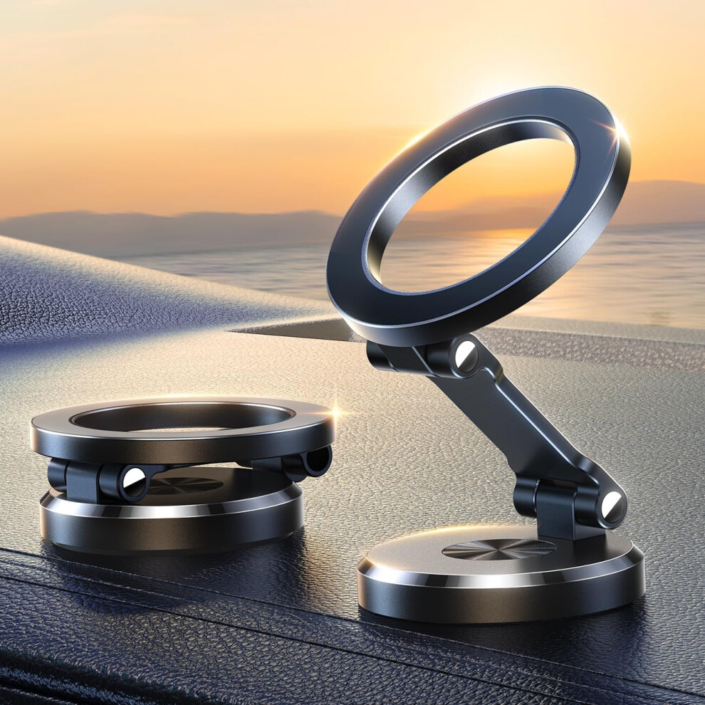 For Magsafe Car Mount, 360 Rotation All-Metal Magnetic Phone Holder For Car, Strong Magnets Iphone Car Holder Hands Free Phone Mount For Car Dash Fit 6223682513864