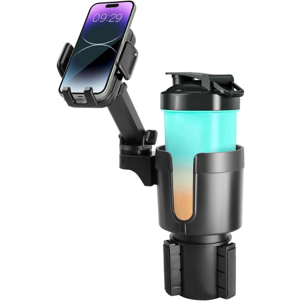 Cup Holder Phone Mount For Car,2 In 1 Cup Holder Expander For Car With 360Rotation Long Arm Phone Holder Cell Phone Holder For Car Compatible With Al 6223682514045