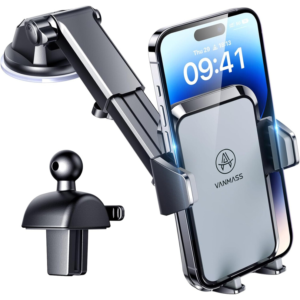 2024 Best Car Phone Mount [Upgraded Solid & Durable] Cell Phone Holder For Dashboard Windshield Vent, Suction Phone Stand Automobile Cradles For Iphon 6223682514021
