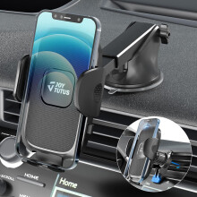Phone Mount for Car, 3 in 1 Long Arm Strong Suction Cup Car Phone Holder, Universal Hands-Free Phone Holder for Car Windshield Dashboard Air Vent, Fit