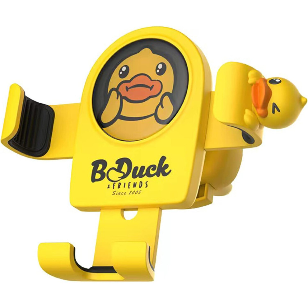 Nuonove Cute Yellow Duck Air Vent Car Mount, Auto Lock, Gravity Phone Holder For Iphone, Android, Smartphones