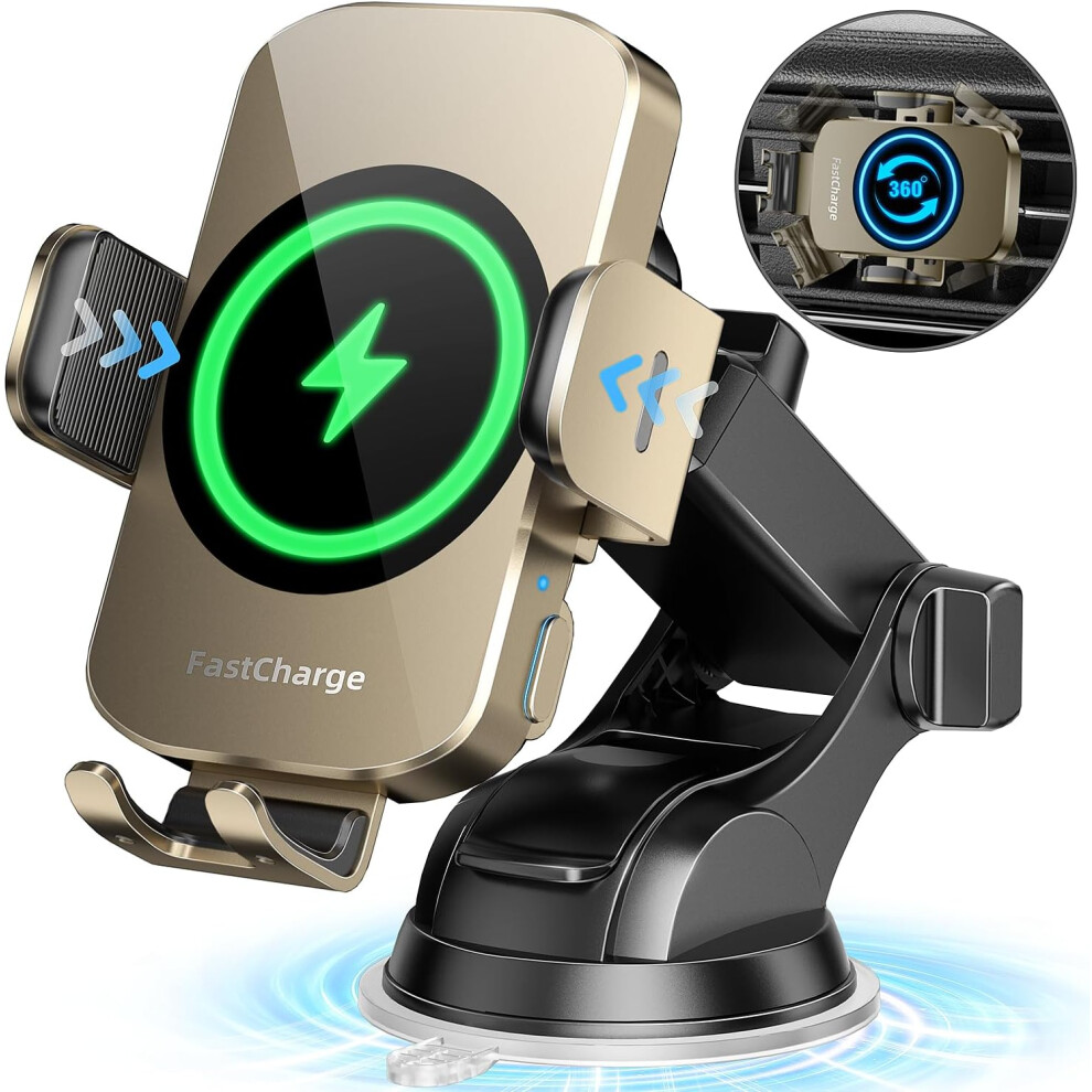 Photos - Other for Mobile Wireless Car Charger, Fast Charging Phone Holder 3 in 1 Phone Mount Auto Clamping Car Accessories Compatible with iPhone 14