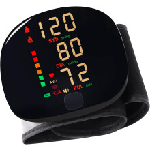Rechargeable Wrist Blood Pressure Monitor with Voice Broadcast, Dual User BP Monitor with USB-C Charging Cable & 2x99 Memories (Black)