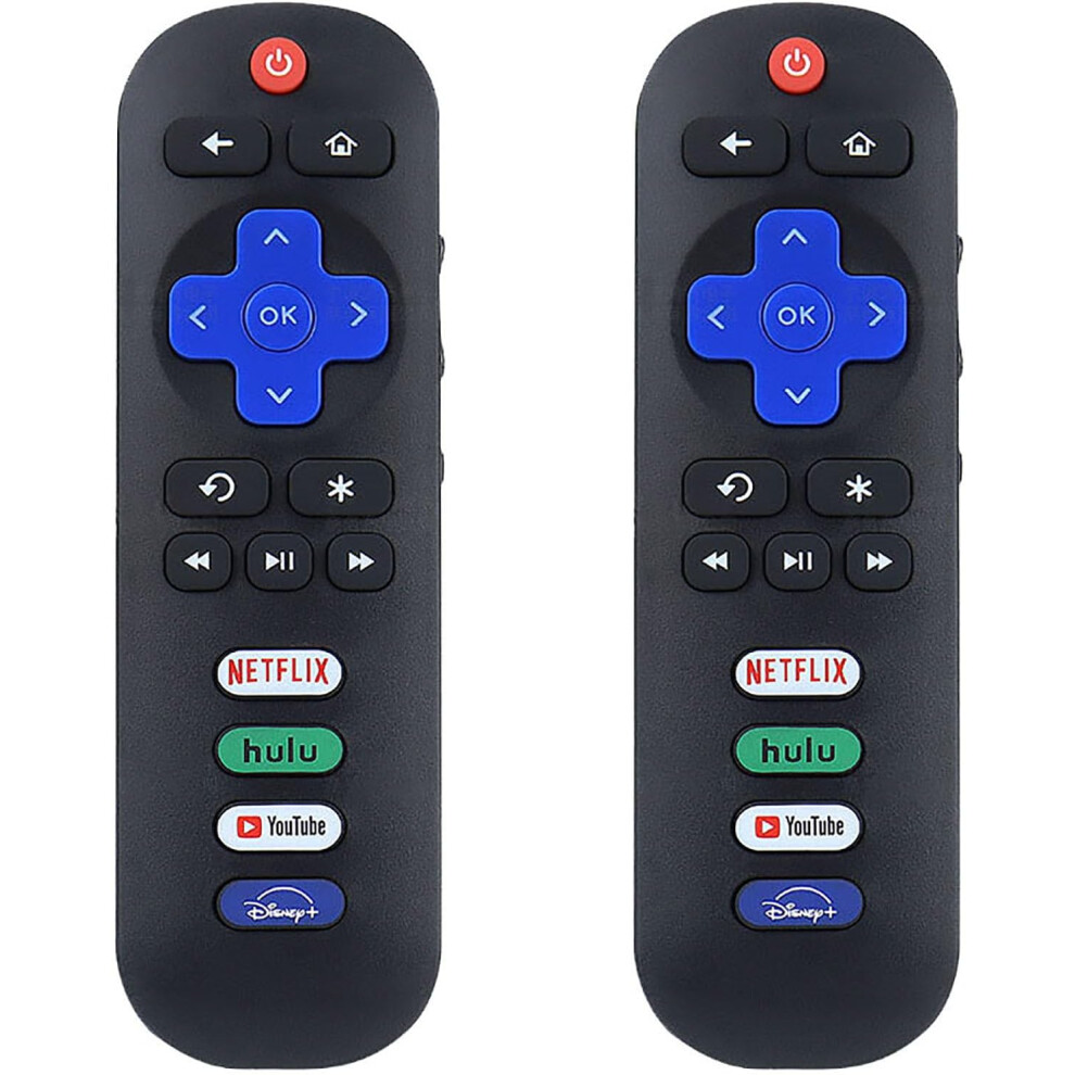 (2 Pack ) Replacement Remote Control For Roku Tv, Compatible For Tcl/Hisense Roku/Onn Roku/Sharp Roku/Element Roku/Westinghouse Roku/Philips Roku/Insi 6223682516520